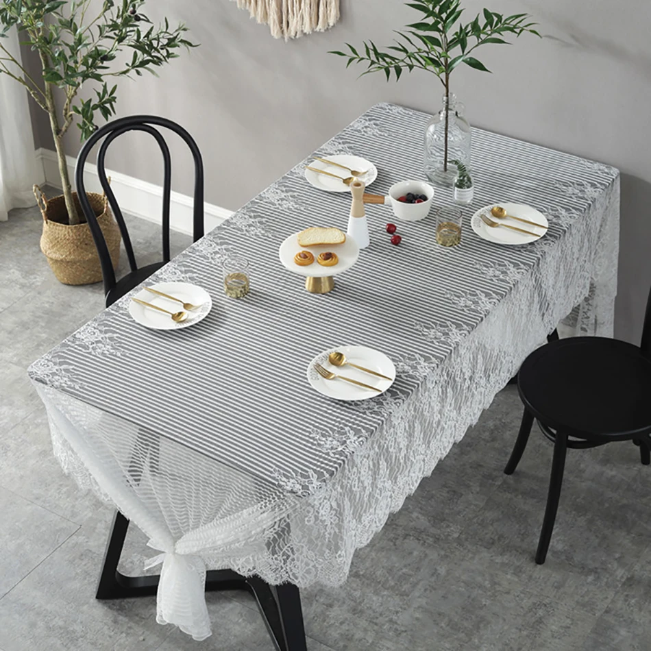 

Modern Tablecloth White Lace Table Cloth Rectangular Tablecloths Romantic Wedding Party Home Decoration Manteles De Mesa