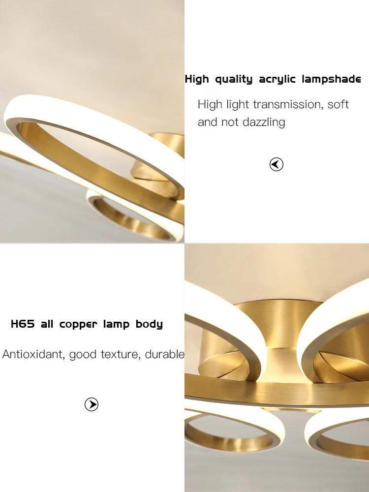 

LED Bedroom Light Nordic Simple Modern Warm Romantic Ceiling Light Living Room Light Flower-Shaped Restaurant Study Light