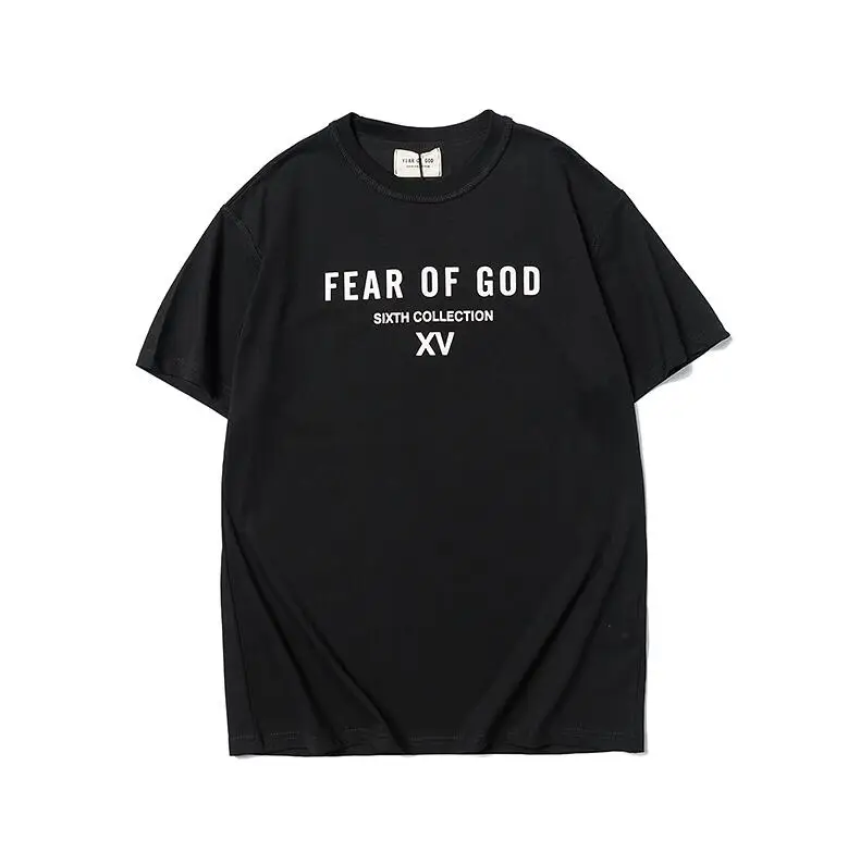 

Genuine FEAR OF GOD Mainline Limited High Street Washed Black Loose Men's and Women's Short Sleeve T-shirt Trend