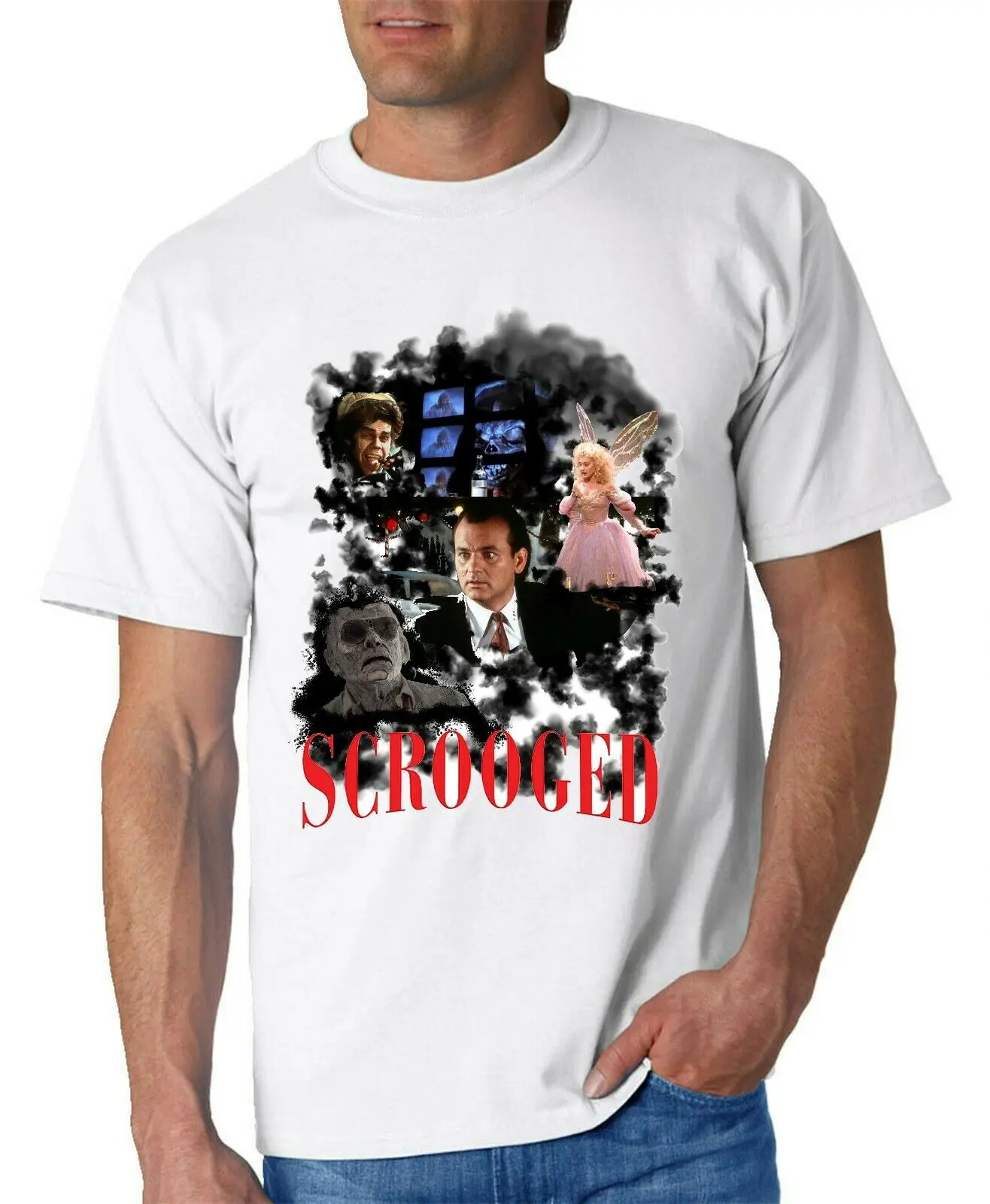 Протискивался футболки в рождественском стиле пленка Толстовка арт культ Билл