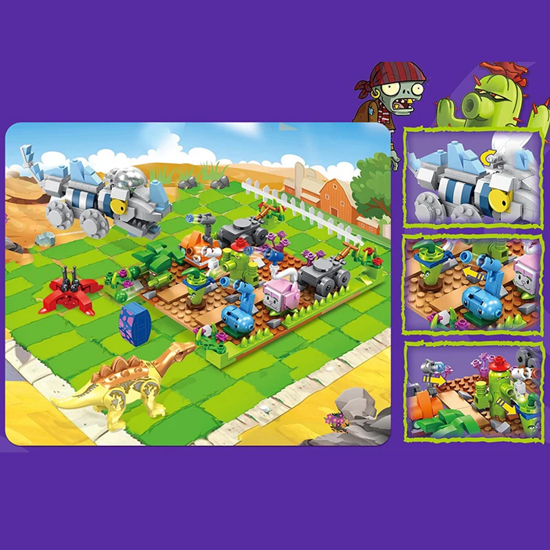 2020 новые PVZ Строительные блоки Набор Растения против зомби ферма лабиринт мини