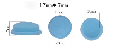 17mmX7mm Blue 20 шт. хвост водонепроницаемый переключатель кнопка резиновая Кнопка Светодиодный заряд блики фонарик переключатель аксессуары уплотнение резиновая крышка - Цвет: 17mmX7mm Blue