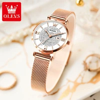 olevs 2021 new fashion casual elegant ladies quartz starry 30m waterproof single calendar watches female watch trend 6892