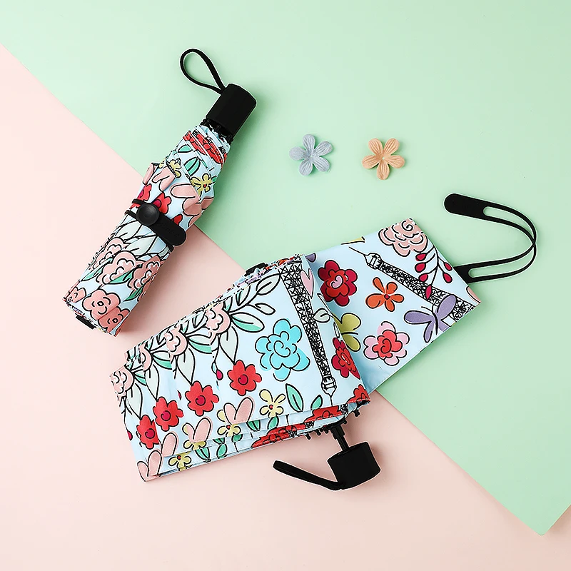 

Мини-зонт складной с принтом в виде цветов, для женщин и мужчин