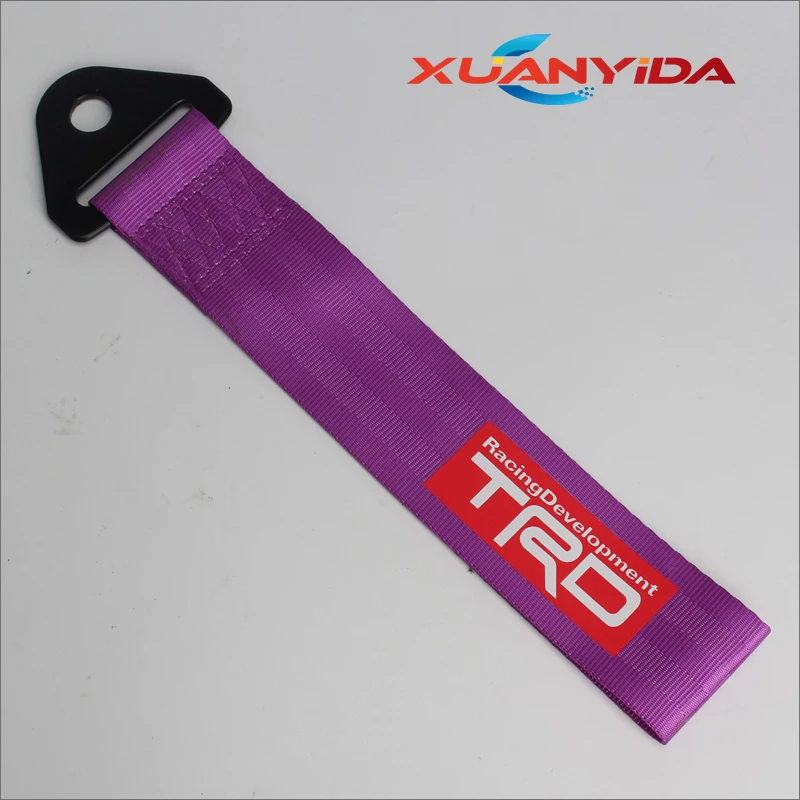 Purple TRD буксировочный трос высокого качества нейлоновый TRD прицеп JDM буксировочные тросы гоночный автомобиль универсальное буксировочное кольцо ремень буксировочный ремень бампер прицеп - Цвет: Purple