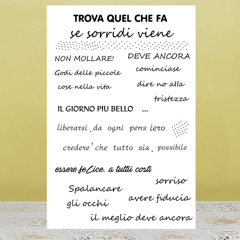 

AZSG Italian Blessing Clear Stamps For DIY Scrapbooking Rubber Stamp/ Seal Paper Craft Clear Stamp Card Making