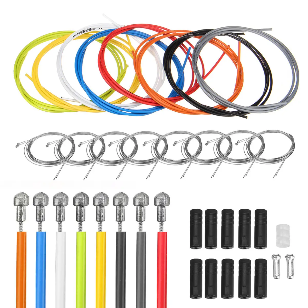 

2m Bike Bicycle Front Rear Inner Outer Wire Gear Shifter Cable Cycling Repair Kit Multicolor