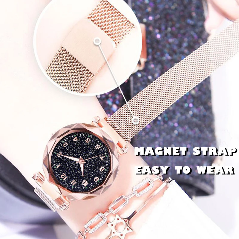 Top Brand Ladies Watches Starry Sky Magnetic Women Watch Luminous Waterproof Female Wrist For relogio feminino Reloj Mujer | Наручные