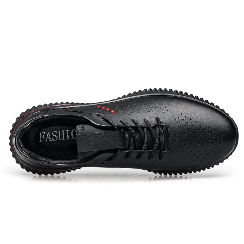 Beli Sepatu Kasual Musim Gugur Baru Sepatu Jalan Kulit Asli Pria Untuk Pria Sepatu Kasual Merek Mewah Sneakers Pria Karet Pemuda