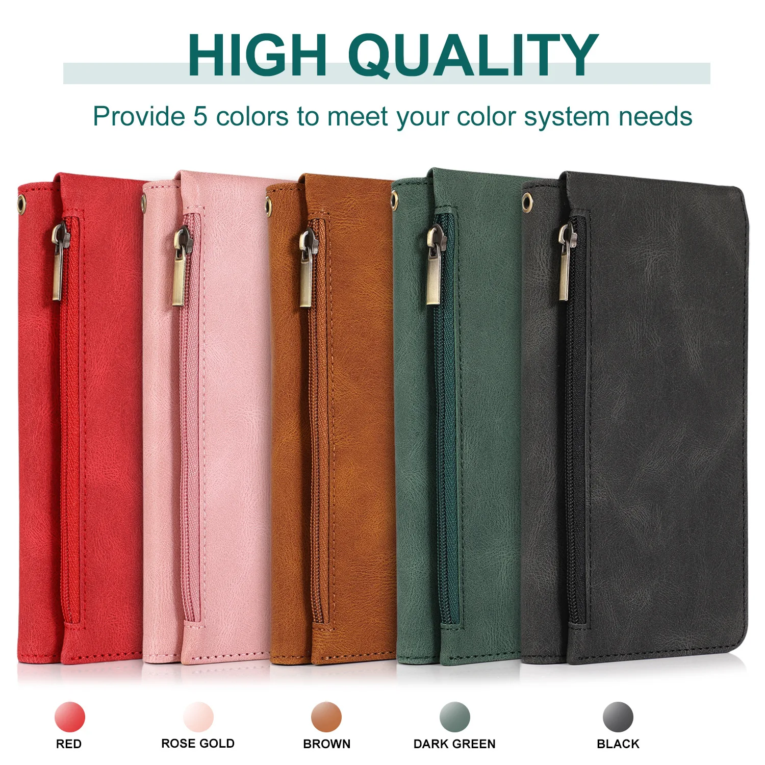 

Leather Case for iPhone 11 Pro Max 12 Mini X XS XR 6 6S 7 8 PLUS SE 2020 Funda Coque Cards Zipper Soft Phone Bags