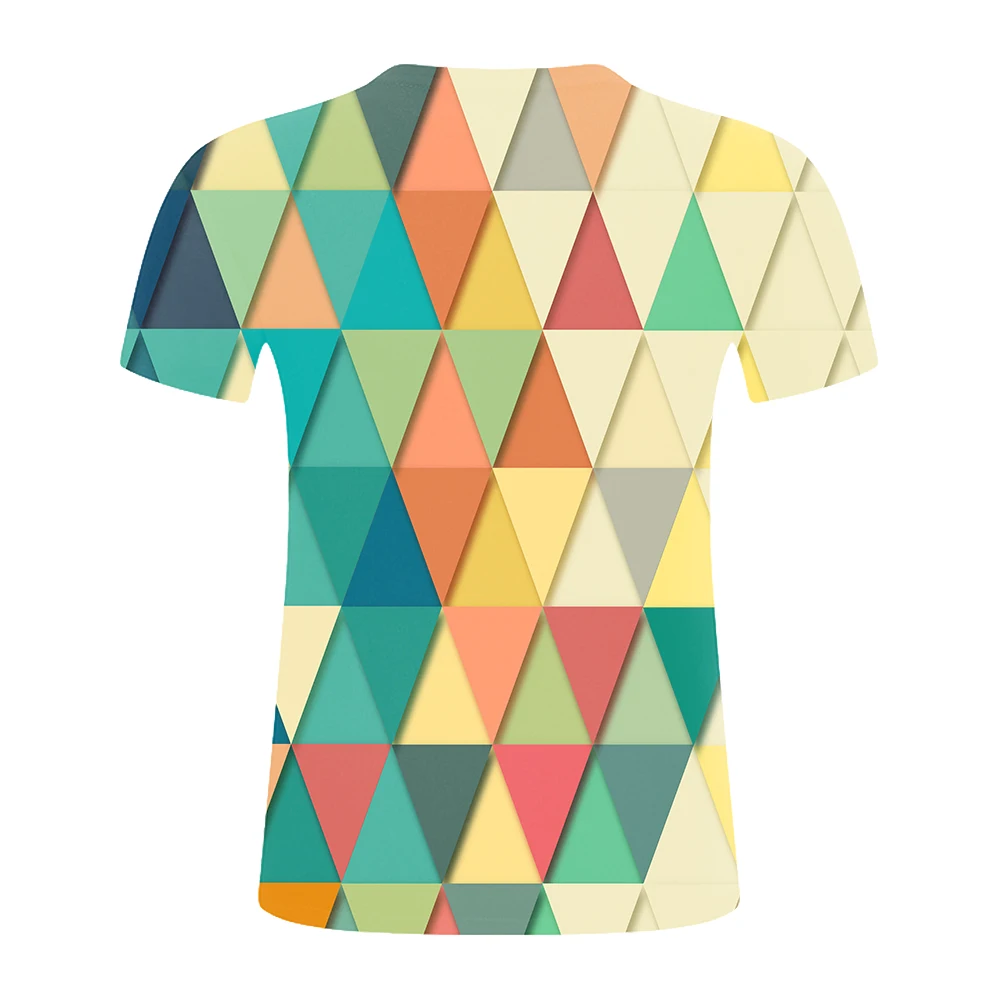 2019 Combination Of Geometric Forms 3D Printing MENS T Shirt Unisxe Funny Short Sleeved Tees Men/women Tops Men's T-shirts | Мужская