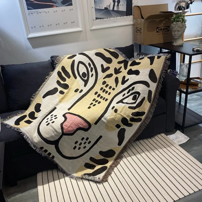 

Nordic ins wind tapestry sofa blanket decoration knitted thread blanket leisure blanket single nap blanket bed cover blanket