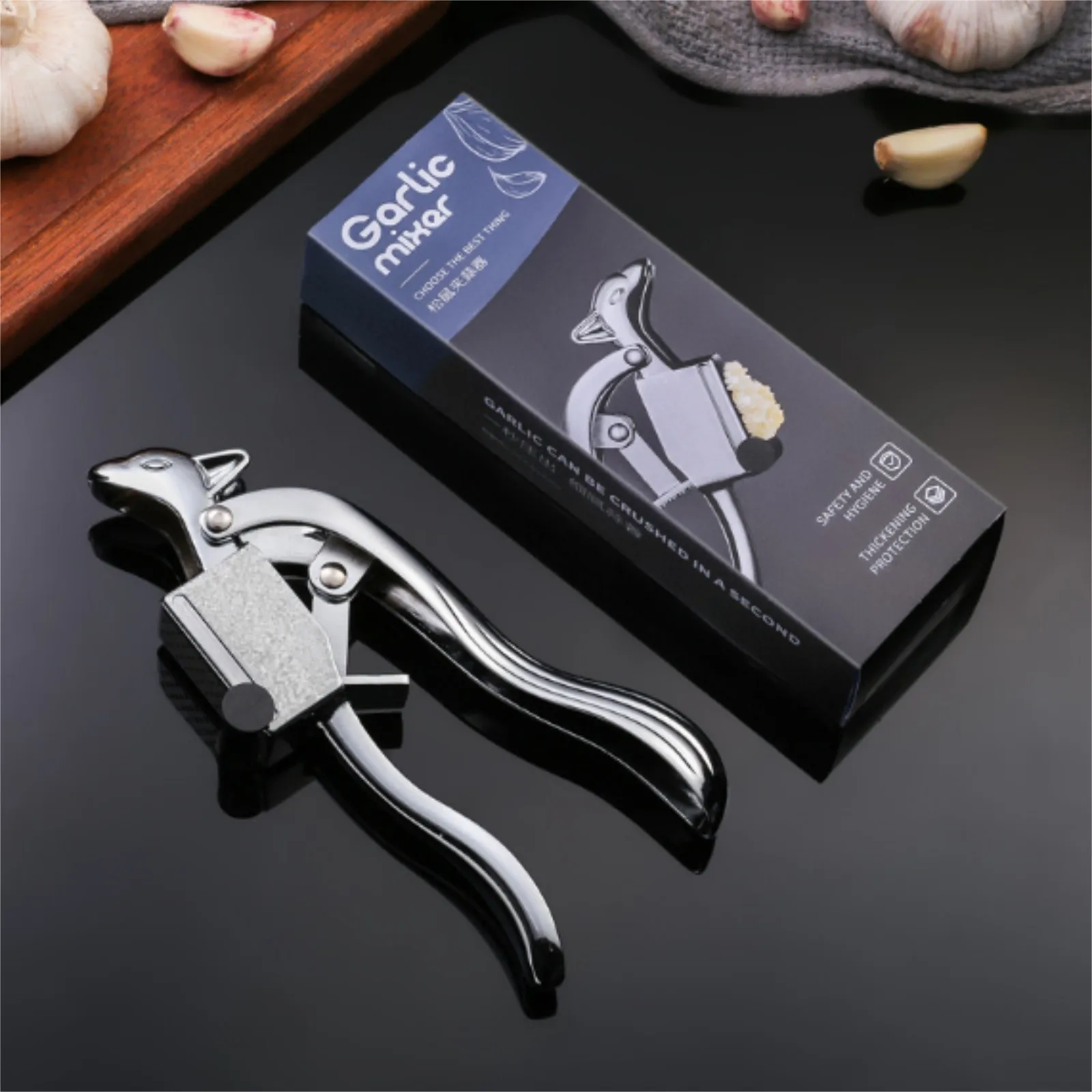 Высококачественный чесночный пресс тяжелая мягкая ручка и прочный дизайн