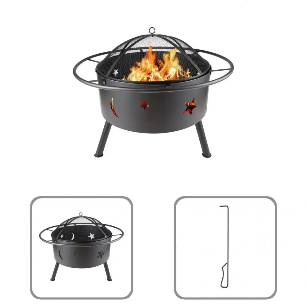 

Good Long Lasting Practical Wood-burning Fire Pit Grilling Fire Bowl Fireplace Brazier for Camping Fireplace Brazier