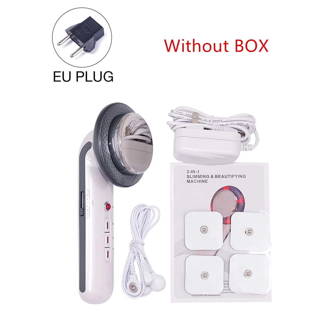 No box EU plug 3 в 1 Lipo Ультразвуковая кавитация для похудения, антицеллюлитная машина для похудения, инфракрасный массажер для тела лица, инструмент для ухода за лицом - Цвет: No box EU plug