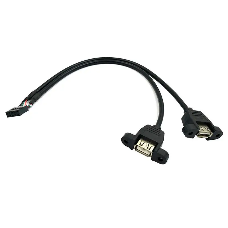(2 Pack) 30 см 10 Pin Материнская плата женский заголовок в 2 портовый двойной USB 0 Женский