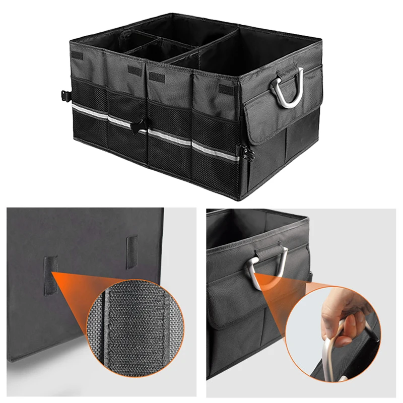 

Car Storage Collapse Trunk Back Bin Bag Car Organizer for ford Car Interior Accessories Trunk Box for Tesla Black