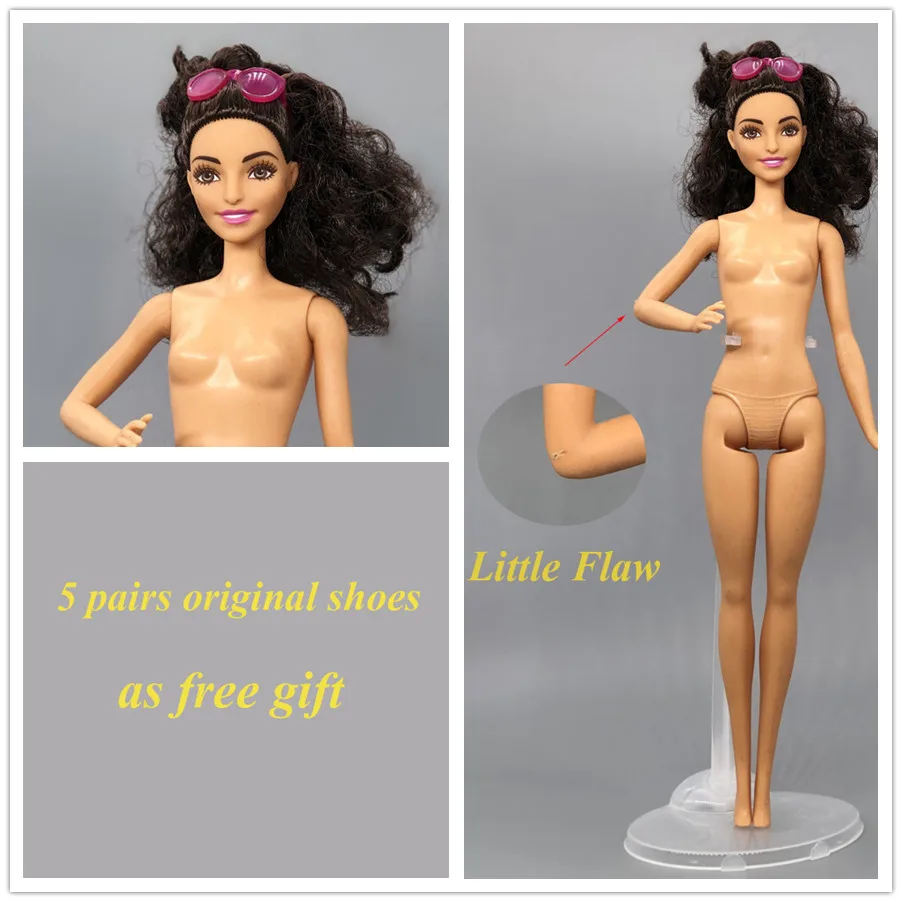 original nude doll Голова+ тело/Оригинальная кукла Обнаженная/нормальная кожа и Коричневая кожа африканские куклы/DIY для 1/6 куклы/игрушки для детей/Детские куклы - Цвет: original nude doll