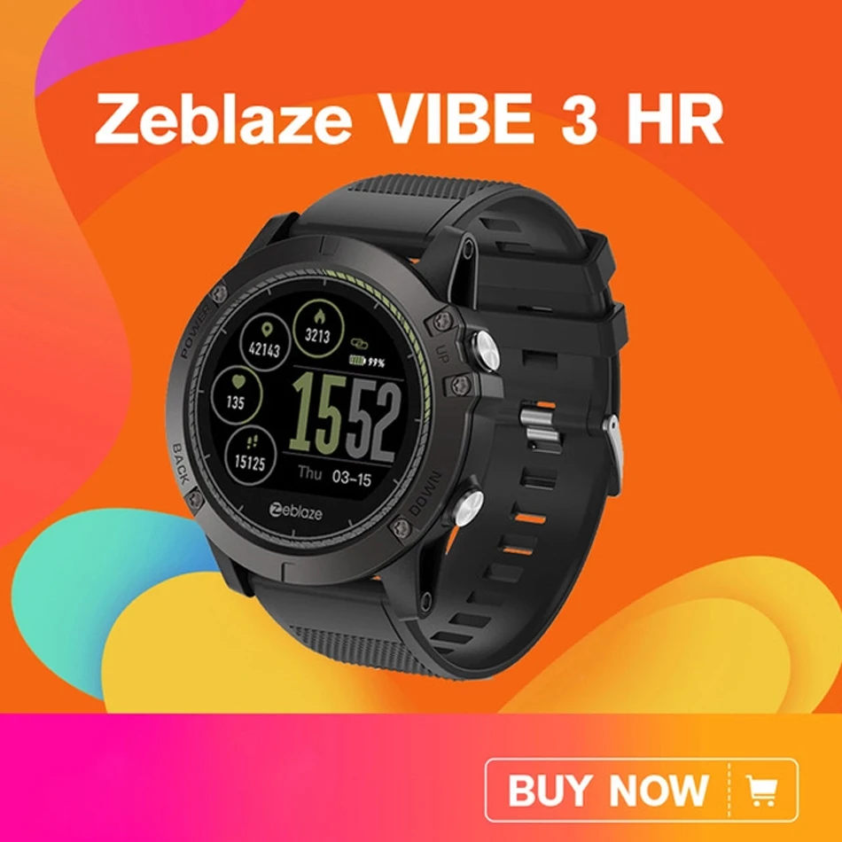 Мужские умные часы Zeblaze VIBE 3 HR / PRO прочные водонепроницаемые Смарт с длительным