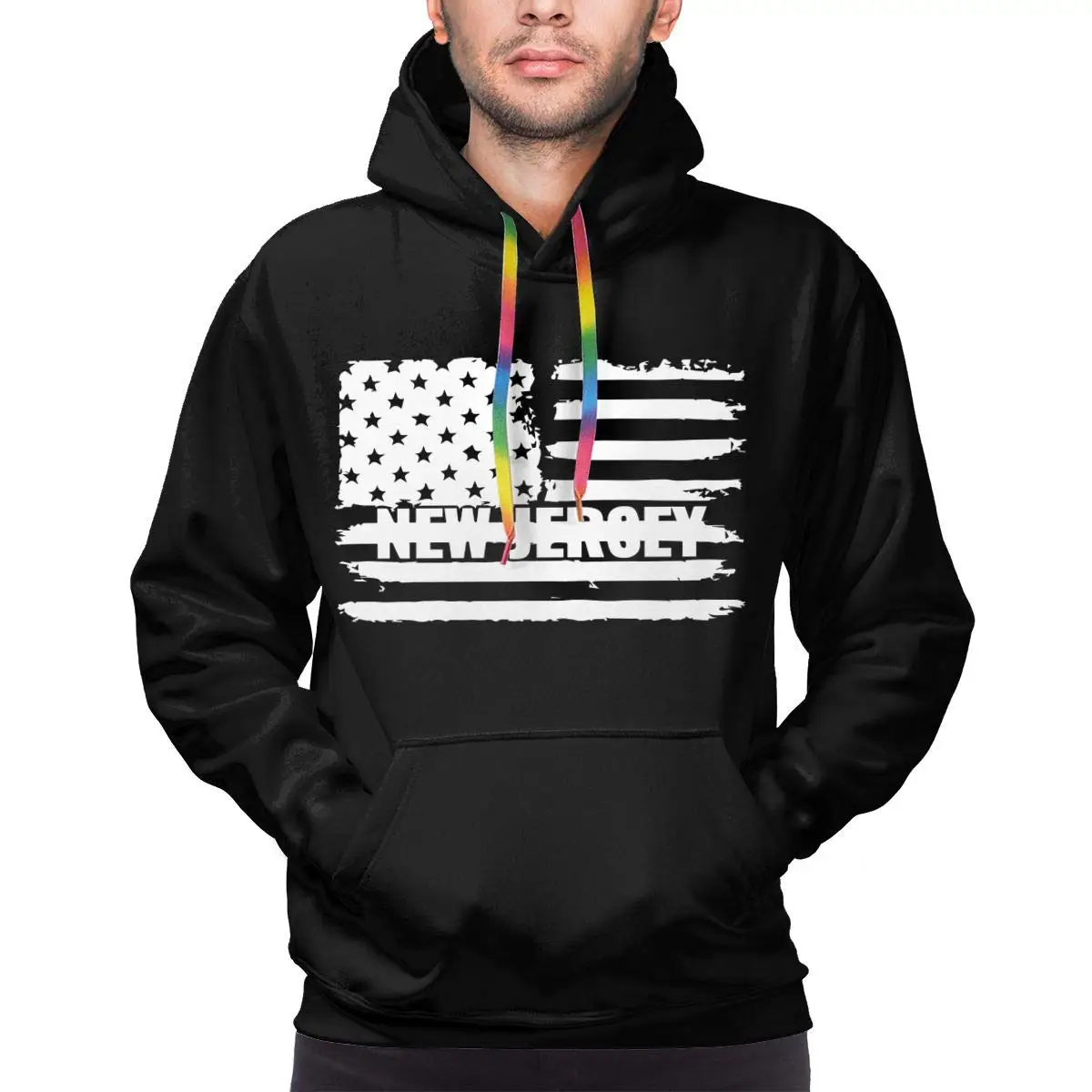 Мужские толстовки с капюшоном забавная толстовка свитер из Нью Джерси пуловер