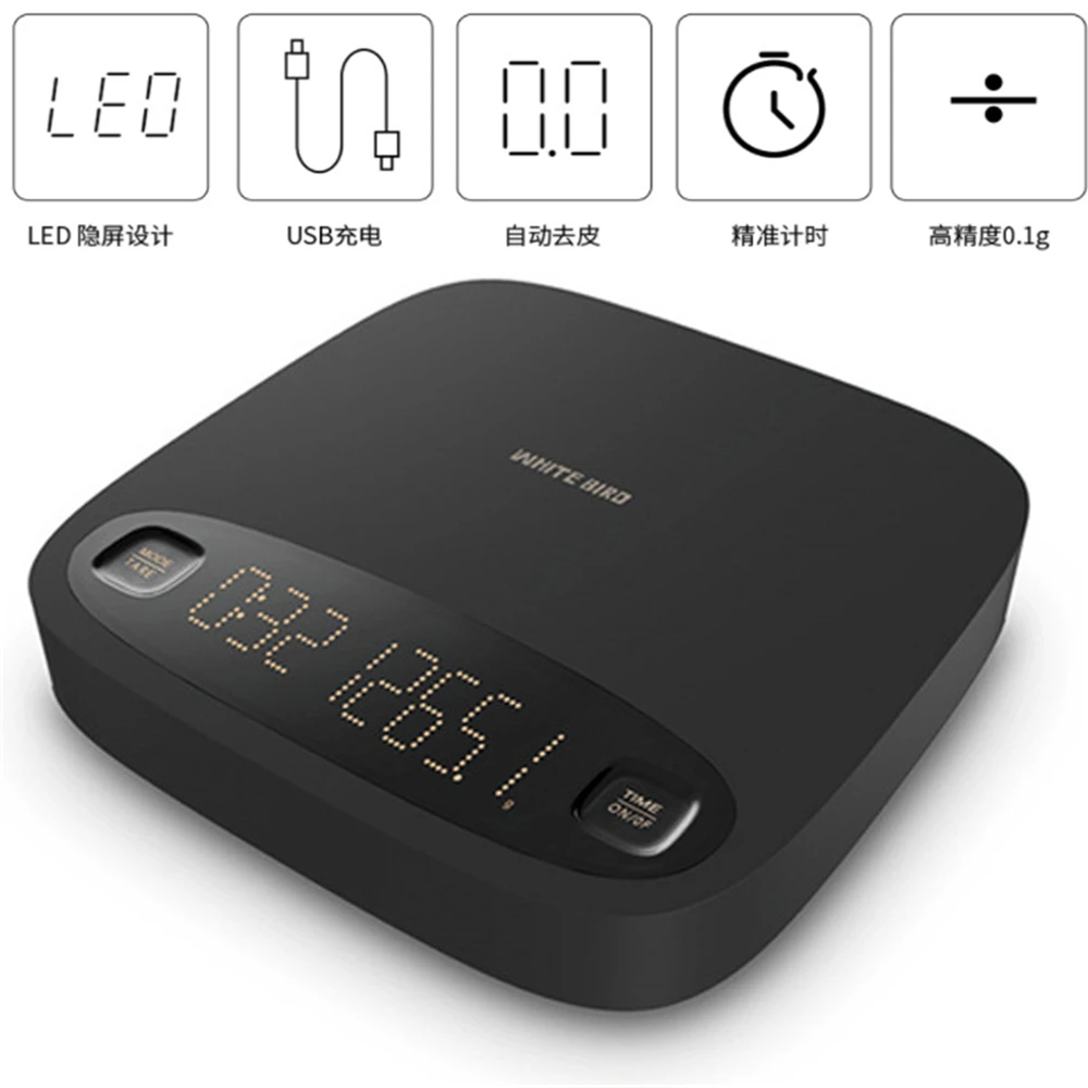 

Электронные весы для кофе, цифровой прибор для взвешивания с USB-зарядкой и таймером, кухонные весы, измерительное оборудование