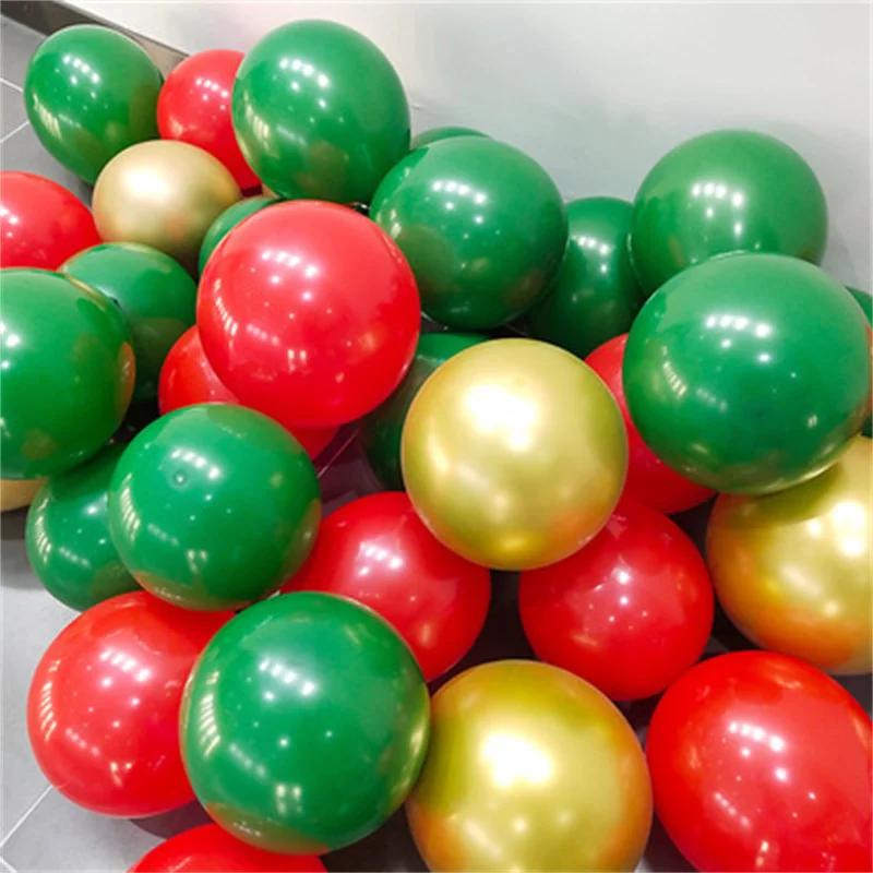 

100 PCS Fashion Latex Balloons Yellow Red Green Christmas Party Scene Wedding Room Decor Latex Balloons Decoration Supplies