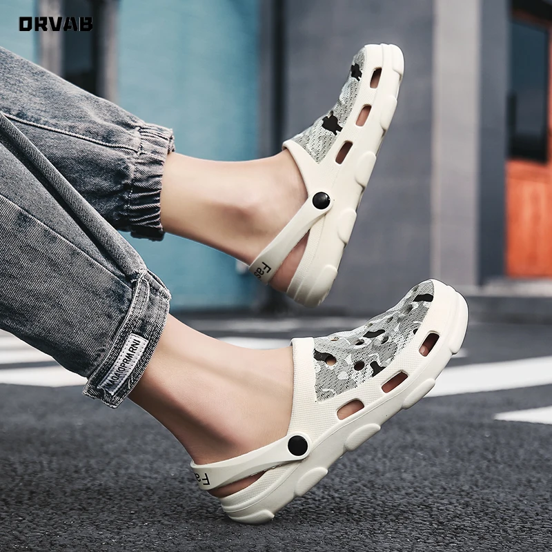 Mens Sandals Summer Classic Slip-On Breathable Hole Shoes Soft Comfortable Beach Men Gladiator Flat Casual | Обувь