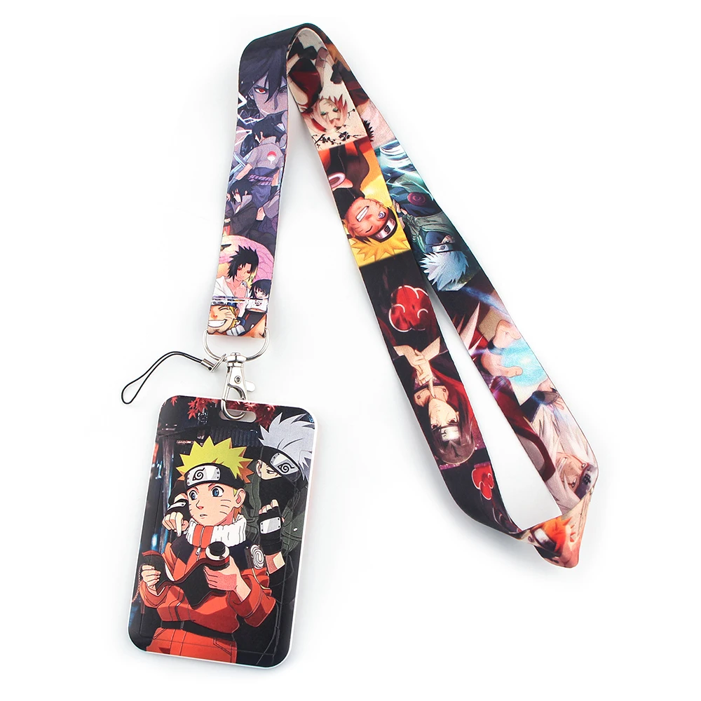 

YL235 Anime Red Cloud Lanyard Credit ID Badge Holder Key Rings Bag Student Women Travel Bank Bus Business Card Cover Keychain