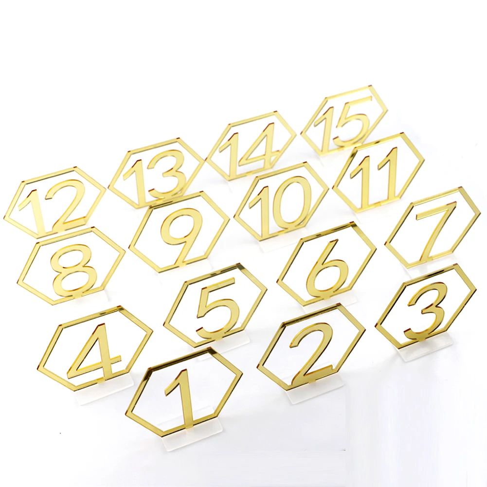 

1-15 Base Set Table Numbers Wedding Birthday Party Table Card Table Decoration Number Holder Sticker