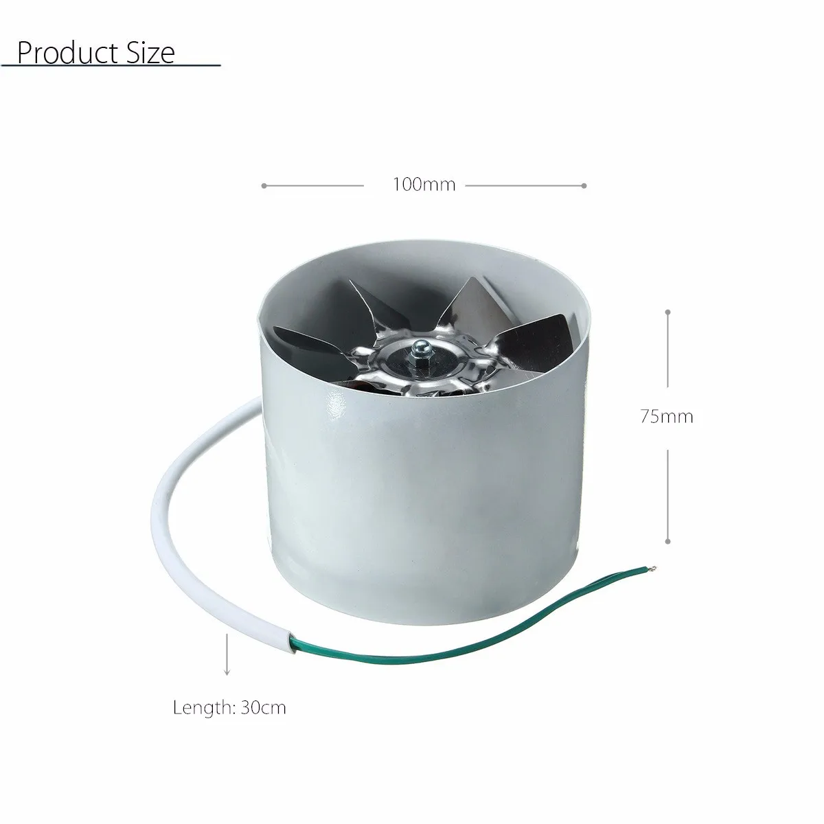 

2800R/Min Duct Booster Vent Fan Metal 220V 20W 4 Inch Inline Ducting Fan Exhaust Ventilation Duct Fan Accessories 10 x 7.5cm