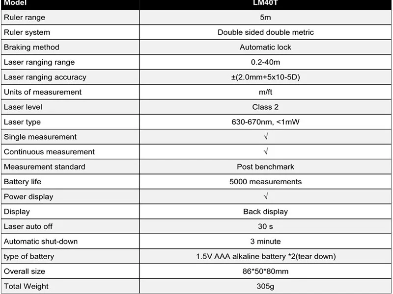 Новейшая модель; UNI-T LM40T 2-в-1 лазерная рулетка высокоточный лазерный дальномер инфракрасная рулетка измерения ручной электронной линейкой