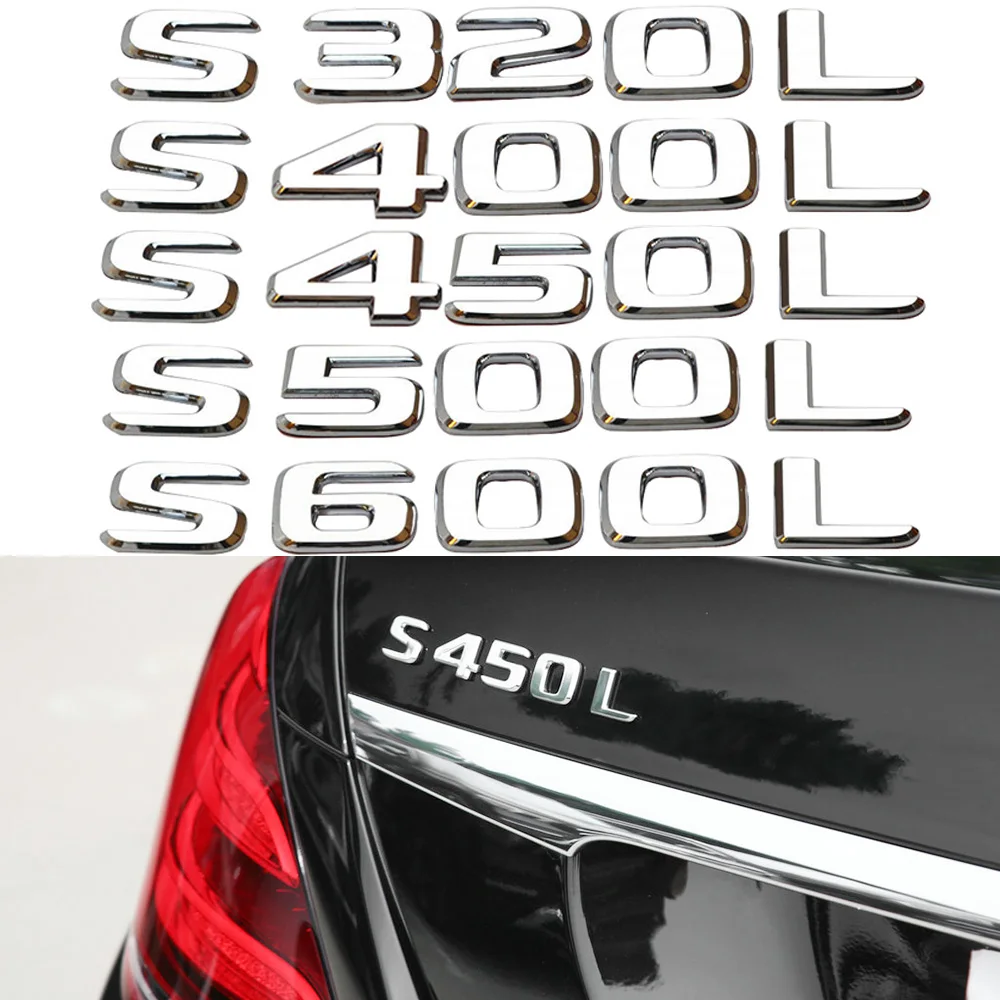 

For Mercedes Benz S Class S320 S400 S450 S500 S600 W220 W221 W222 Number Letter Logo Rear Trunk Badge Sticker Accessories