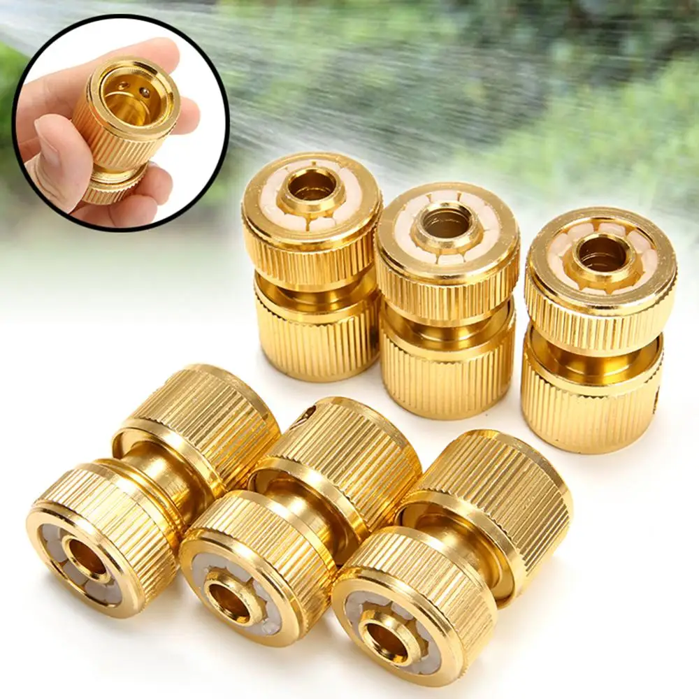 

Garden 1/3/6 pc Brass-Coated Hose Adapter Quick Connect Swivel Connector Garden Hose Coupling Systems for Watering Irrigation