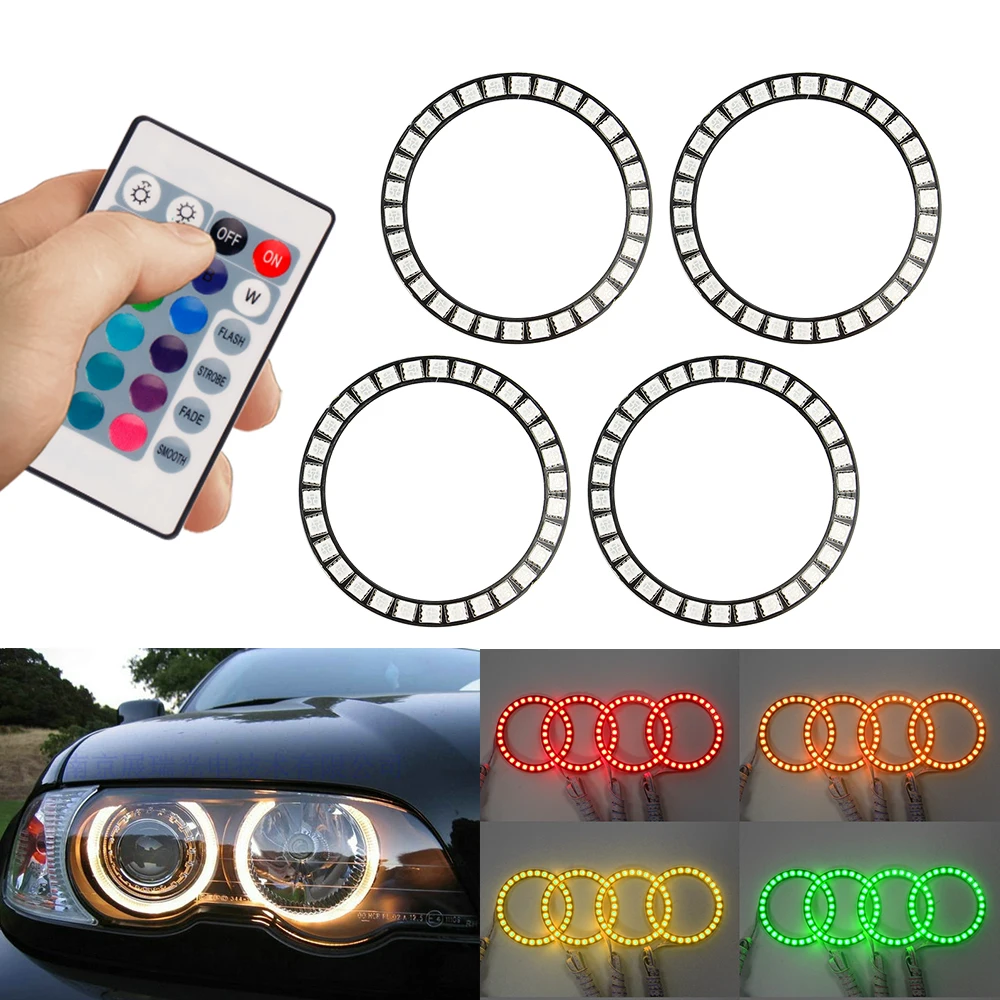 

OKEEN Car Angel Eyes Led 70/80/90/100/110/120MM Led RGB Halo Ring Led For BMW Headlight DRL Daytime Running Light Angel Eye 12V