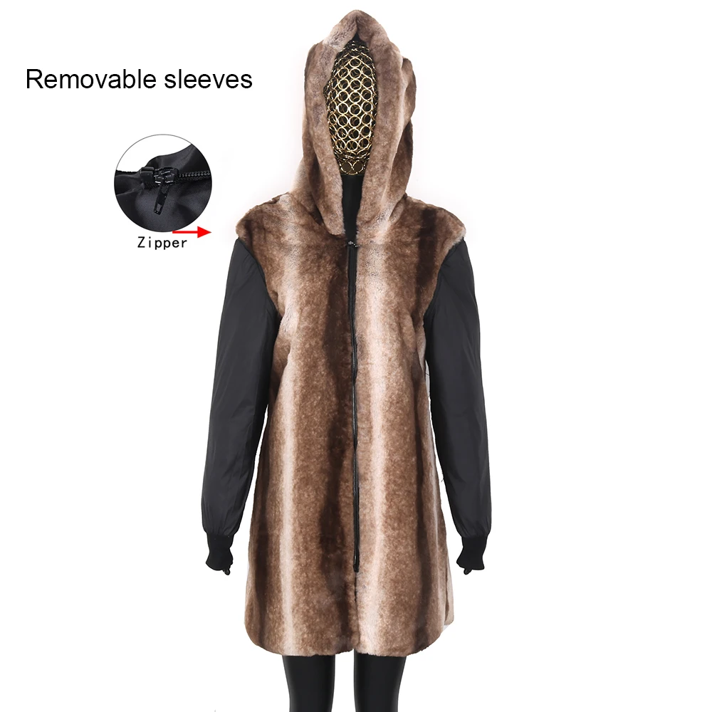 Lavelache New Winter Real Fur Coat 100% Natural Fur Jacket Female Fox Fur Coat High Quality Fur Parka Waterproof Free Shipping