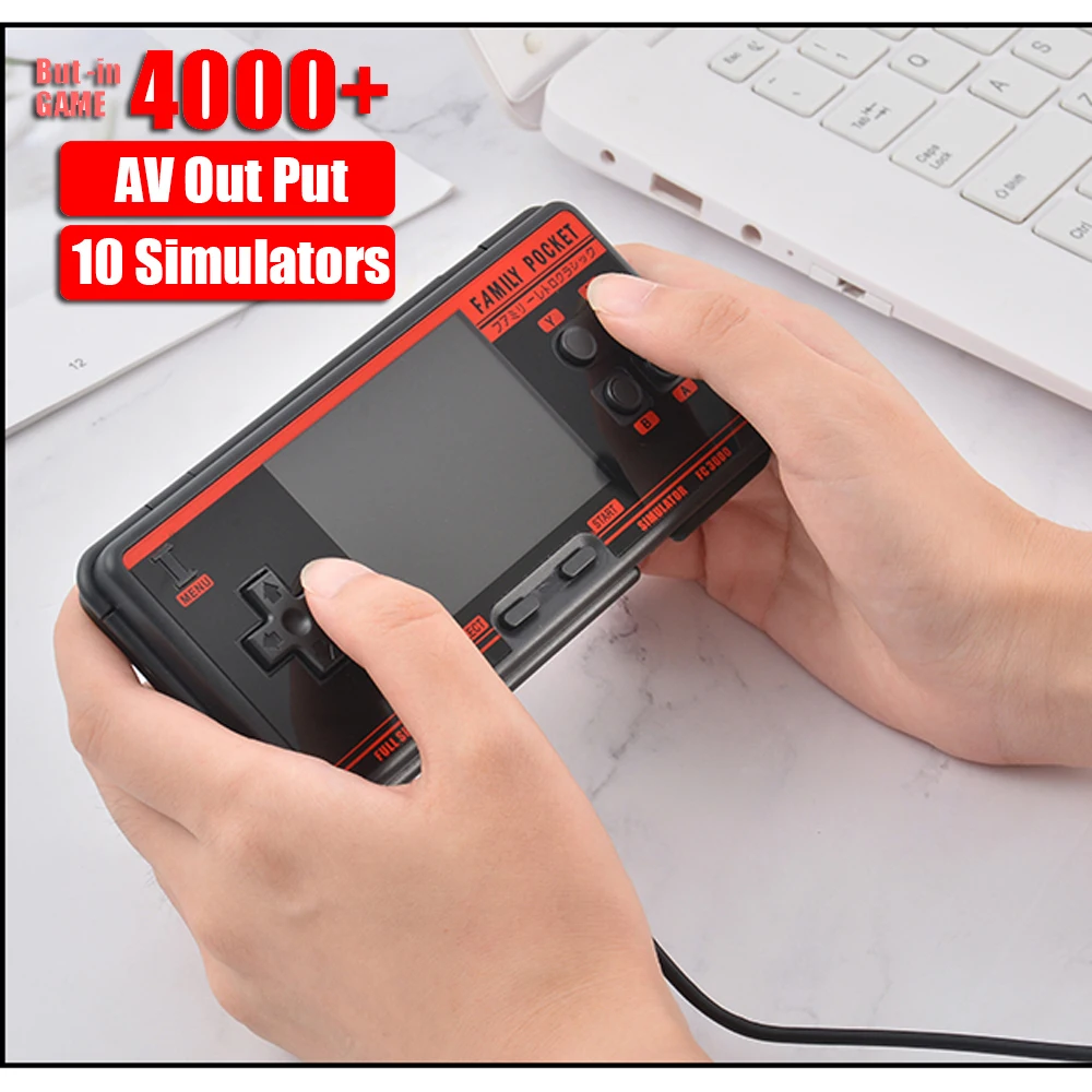 

Новая портативная игровая консоль FC3000, 8 симуляторов, Детская игровая консоль с цветным экраном для PXPX7, черно-серая