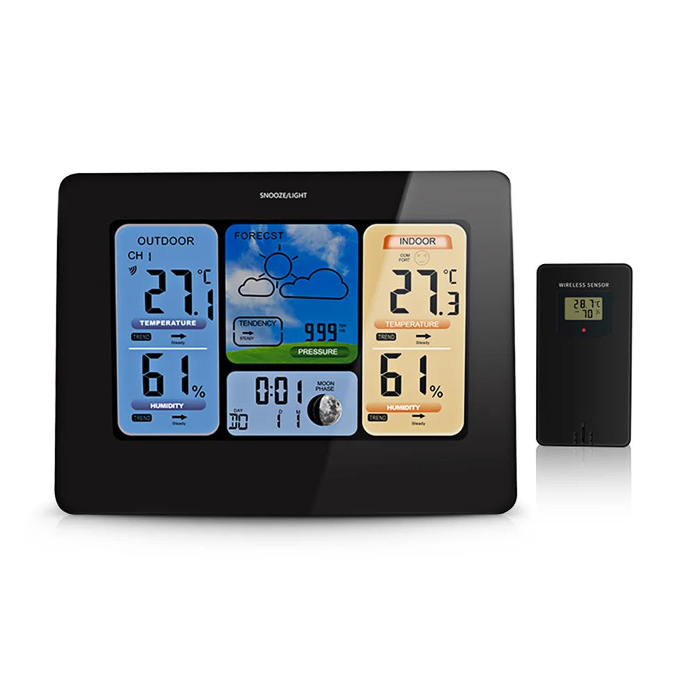Электронный цветной Метеостанция Будильник температурный гигрометр
