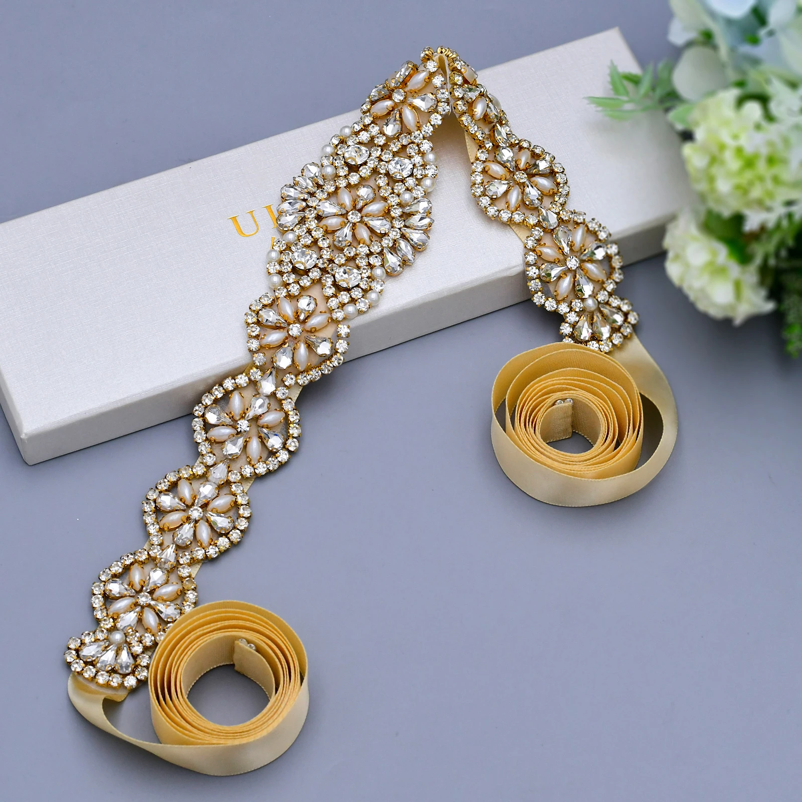 Golden Diamond Belts Rhinestone Wedding Belt Bridal Gowns Sashes Dress Jewel for Women Pearl Dresses | Свадьбы и торжества