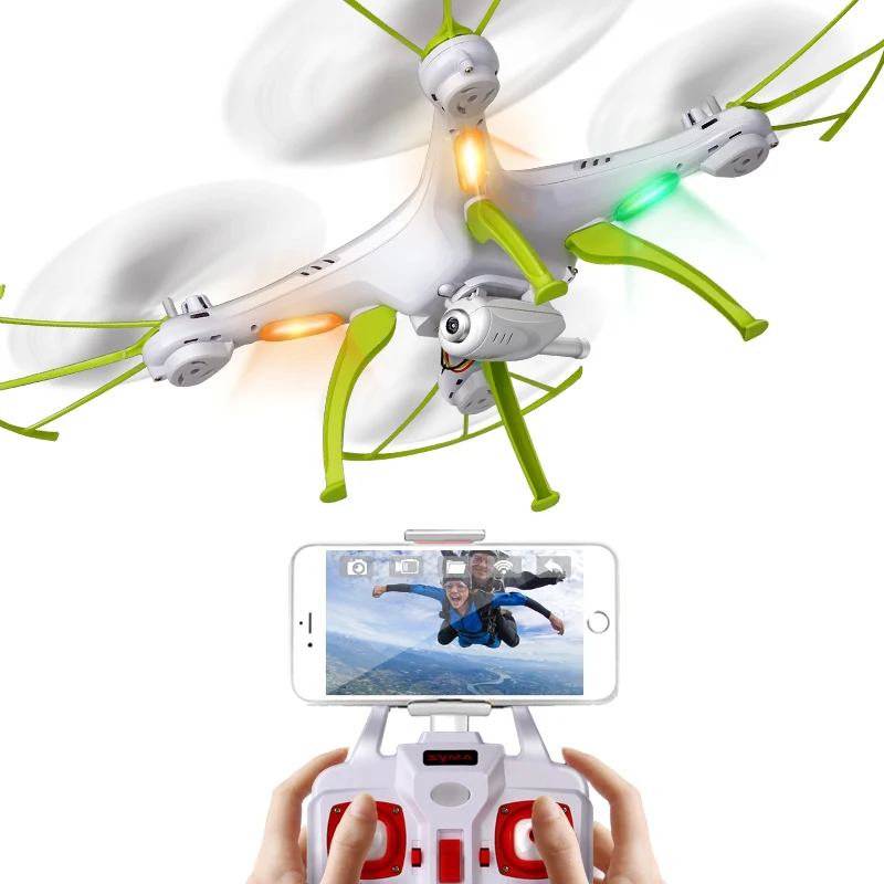 SYMA X5HW квадрокоптера на дистанционном управлении, беспилотные летательные аппараты с Камера Wi-Fi FPV HD реальное время для того чтобы передать р/у вертолет Квадрокоптер Дрон RC дроны игрушка Hover