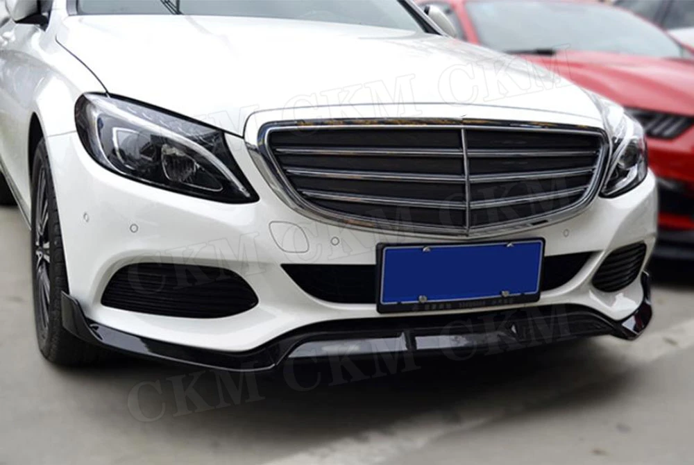 3 шт. ABS пианино Черный Автомобильный передний бампер спойлер разветвители для Mercedes Benz W205 C205 C200 C300 C43 AMG