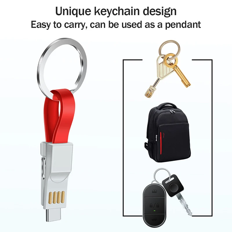 3 в 1 Мини брелок Магнитный кабель Micro USB Тип C портативный смарт-телефон