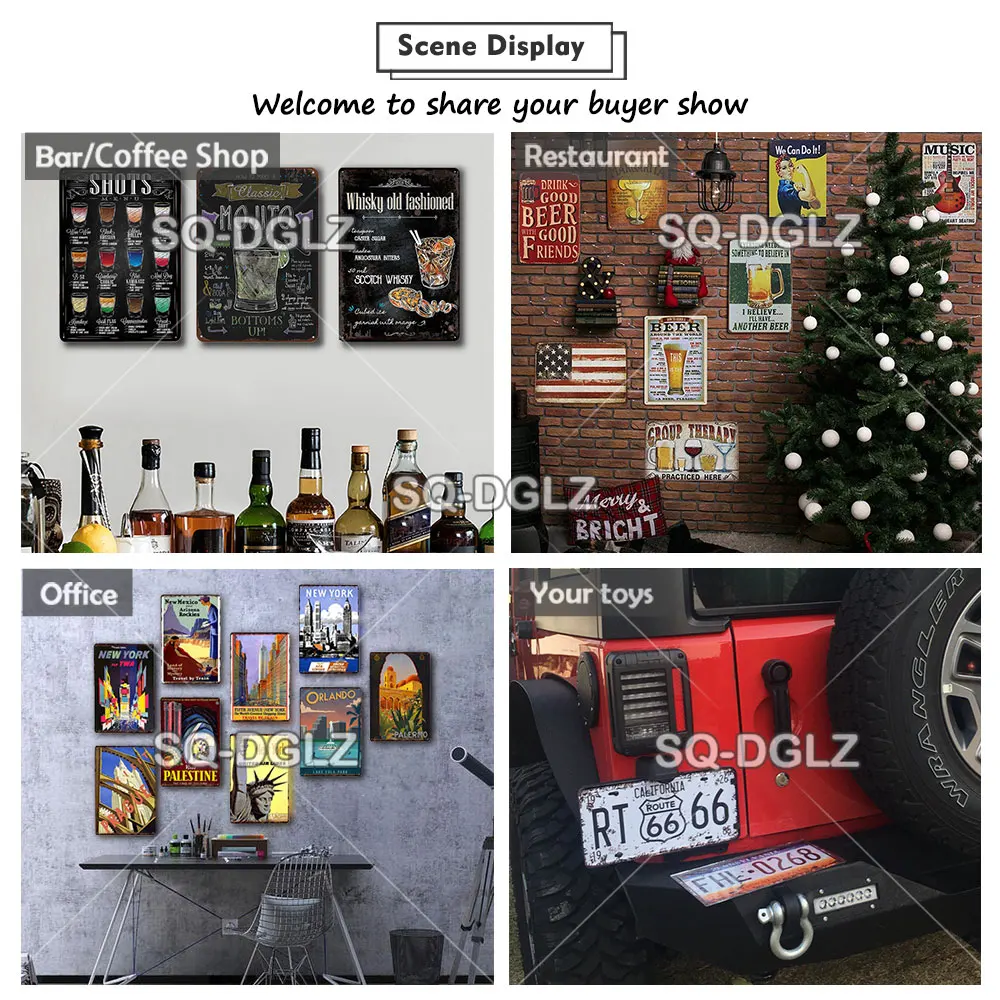 

[SQ-DGLZ] Beach Party Metal Sign Vintage Plaque Plates Decor For Bar Home Wall Decor Summer Party Tin Sign Hawaii Poster