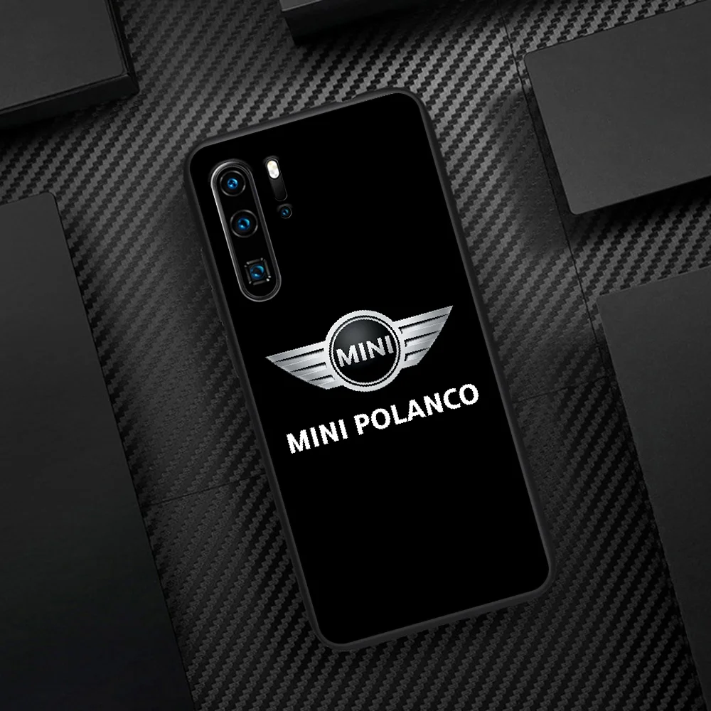 

Mini Cooper Car Logo Phone Case For Huawei P Mate 10 20 30 40 Pro Lite Smart 2019 2021 black Bumper 3D Cover Tpu Coque Luxury