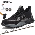 Мужская Уличная дышащая сетчатая обувь со стальным носком, Мужская защитная обувь с защитой от ударов, мужской светильник, невесомые защитные кроссовки