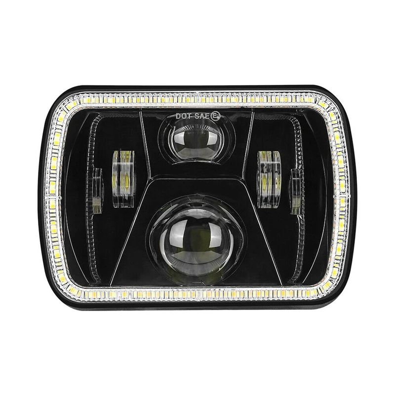 

250 Watt Square 7 Inch (5X7)/(7X6) LED Truck Headlights (Left and Right Eyes Without Aperture) Daytime Running Lights