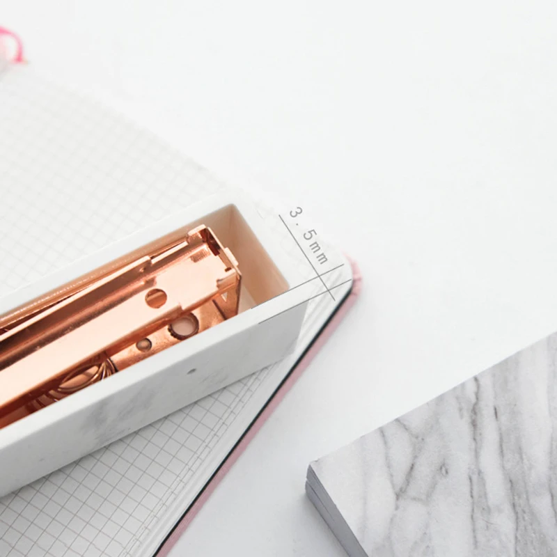 

Elegant Marble Pattern Stapler Heavy Duty Desktop Spring Powered Stapler Home Office SGA998