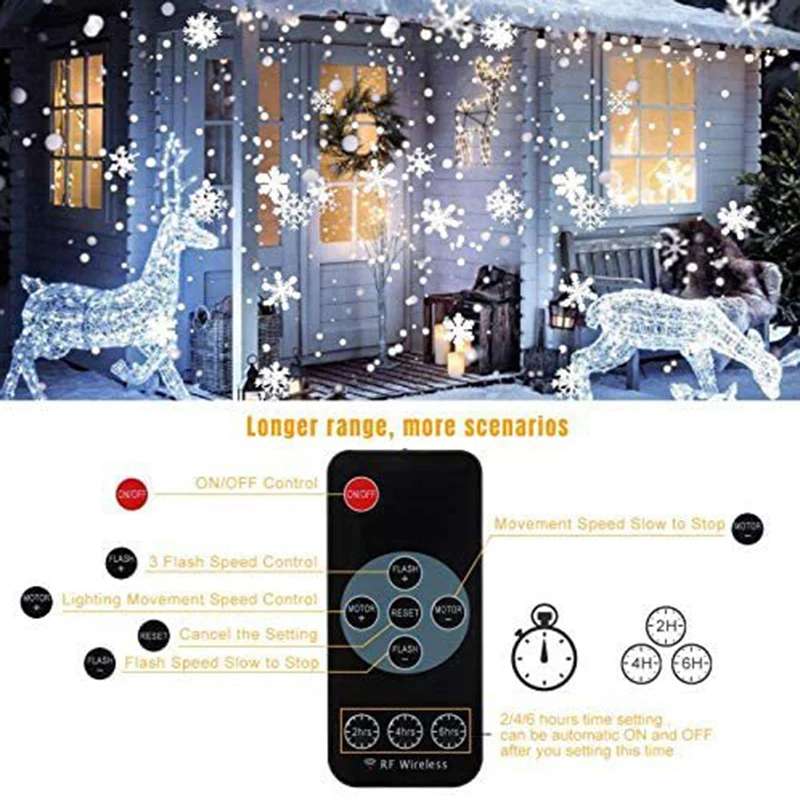 

Christmas Projector Lights Creative Outdoor Snowflake Projector Xmas Theme Party Decoration for Garden Courtyard Lawn NEWEST