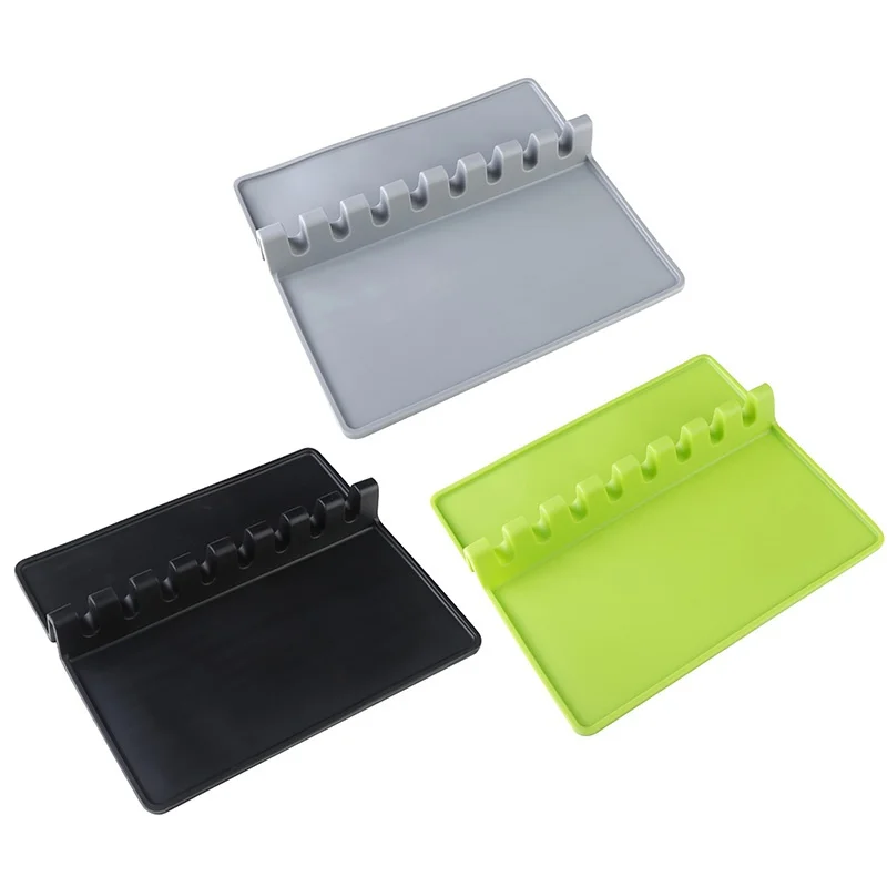 

Kitchen Utensils Silicone Spoon Kitchen Spatula Holder Heat Resistant Utensil Silicone Spoon Pad 2020 1