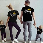 Одинаковая одежда для семьи, футболка с надписью король, королева, принцесса, принц, мать, отец, дочь, сын, ребенок, семейный образ, футболка для мамы и меня