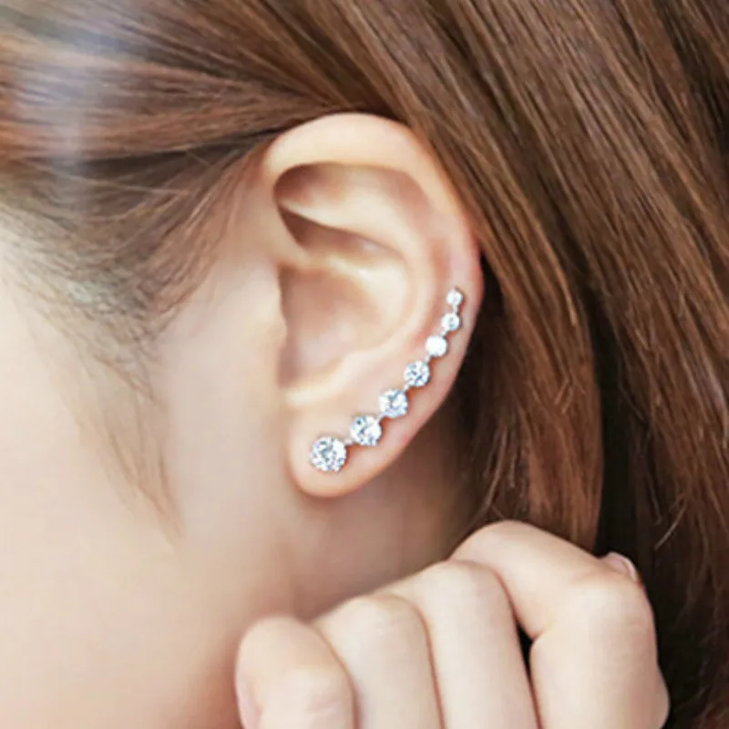 Женские серьги-гвоздики Flyleaf из стерлингового серебра 925 пробы с фианитами